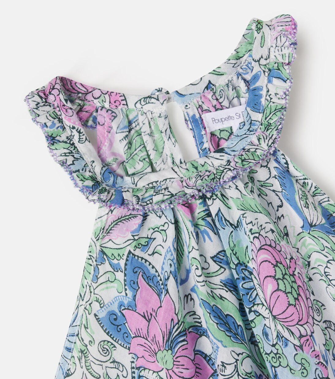 فستان من القطن الموسلين بورود Cleo | Poupette St Barth Kids