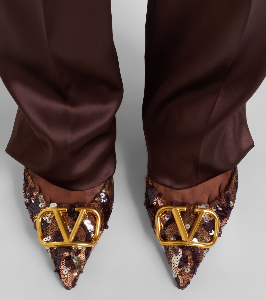 Slingback-Pumps VLogo Siganture mit Pailletten | Valentino Garavani