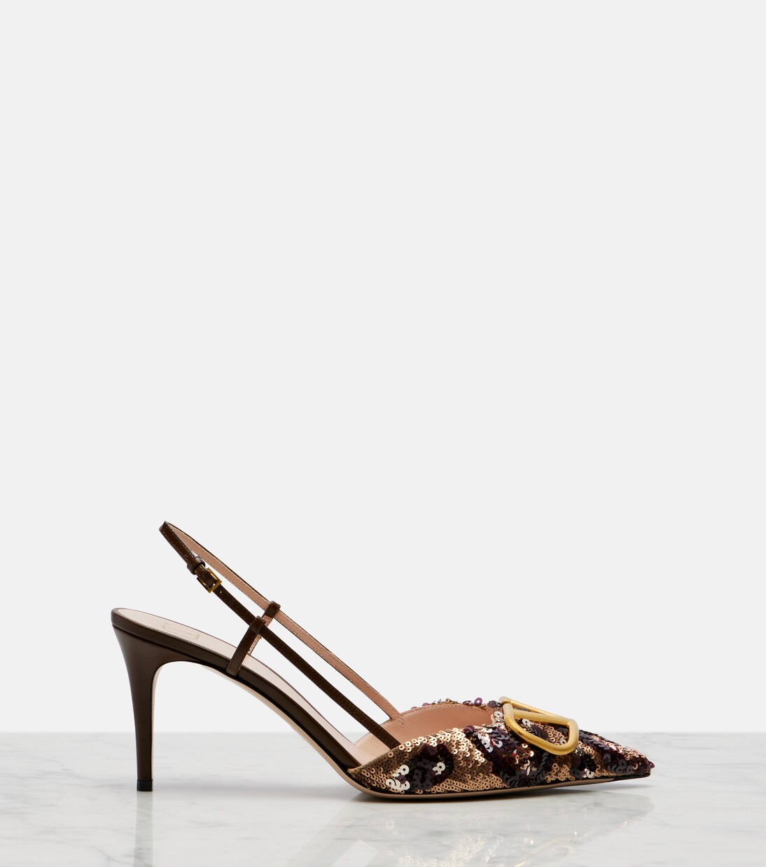 Signature VLogo sequined slingback pumps | Valentino Garavani