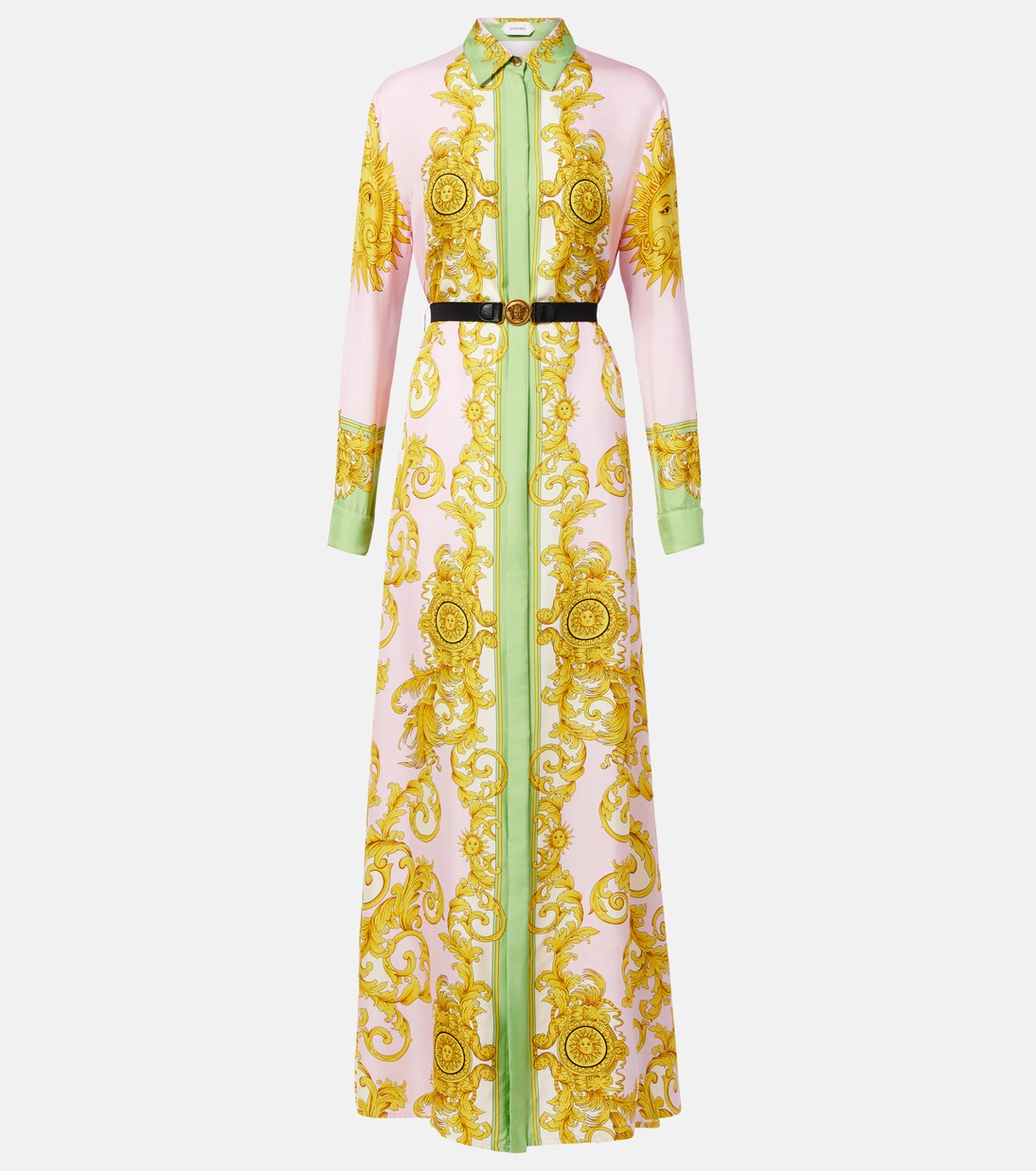 Printed silk twill shirt dress | Versace