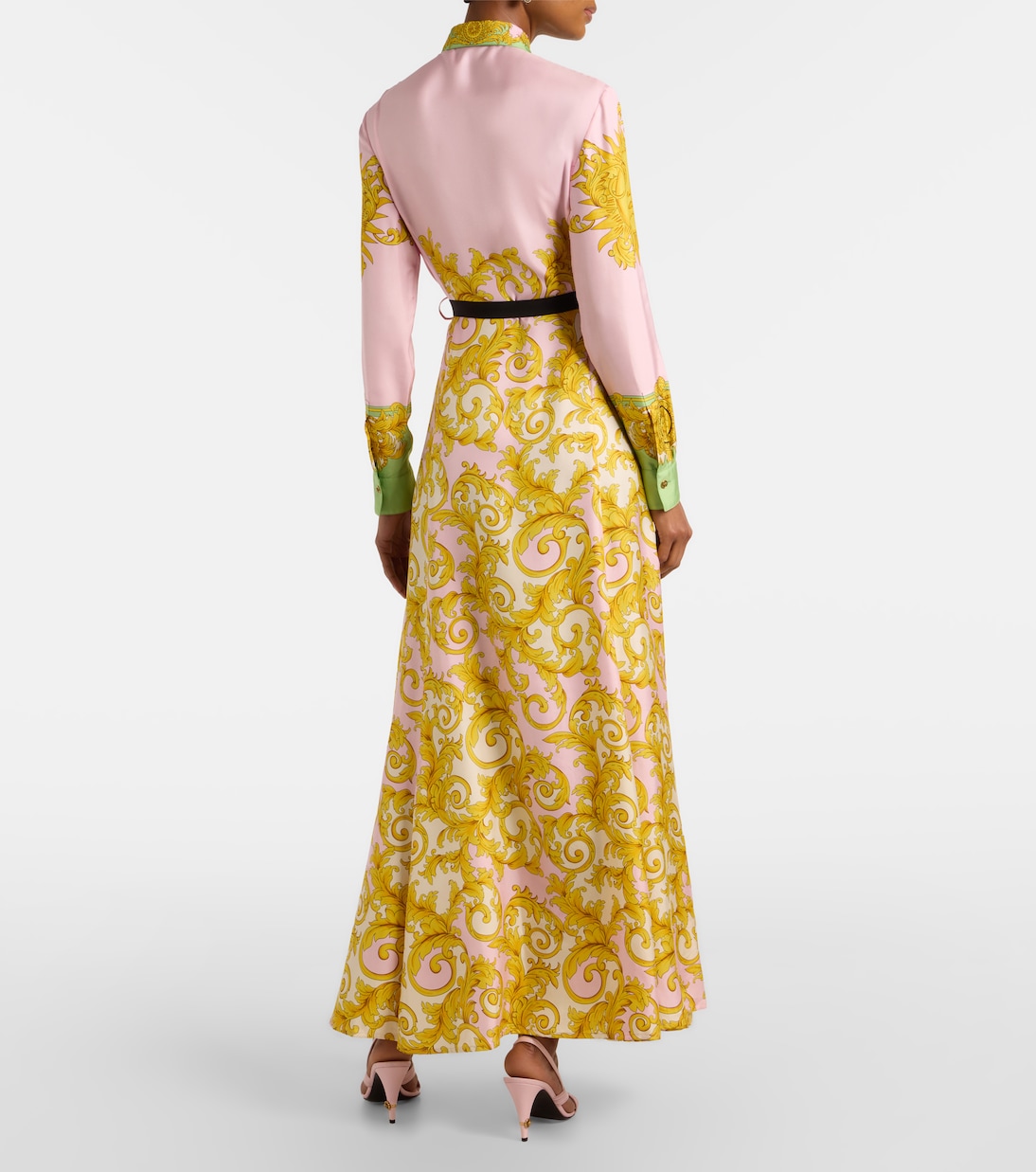 Printed silk twill shirt dress | Versace