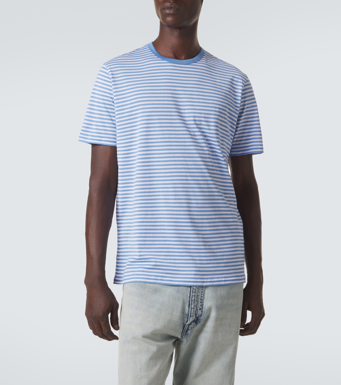Striped cotton T-shirt | Sunspel