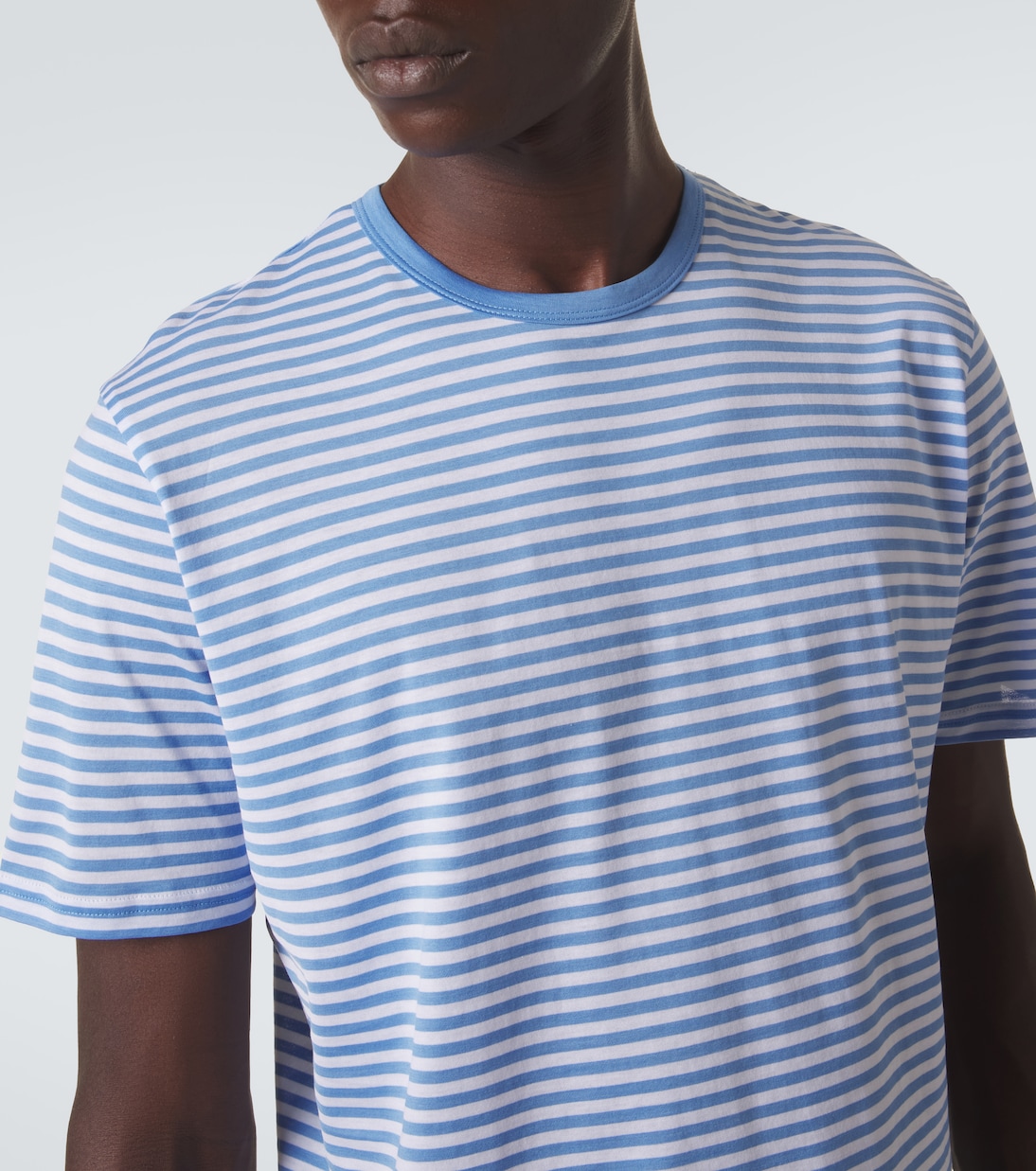 Striped cotton T-shirt | Sunspel