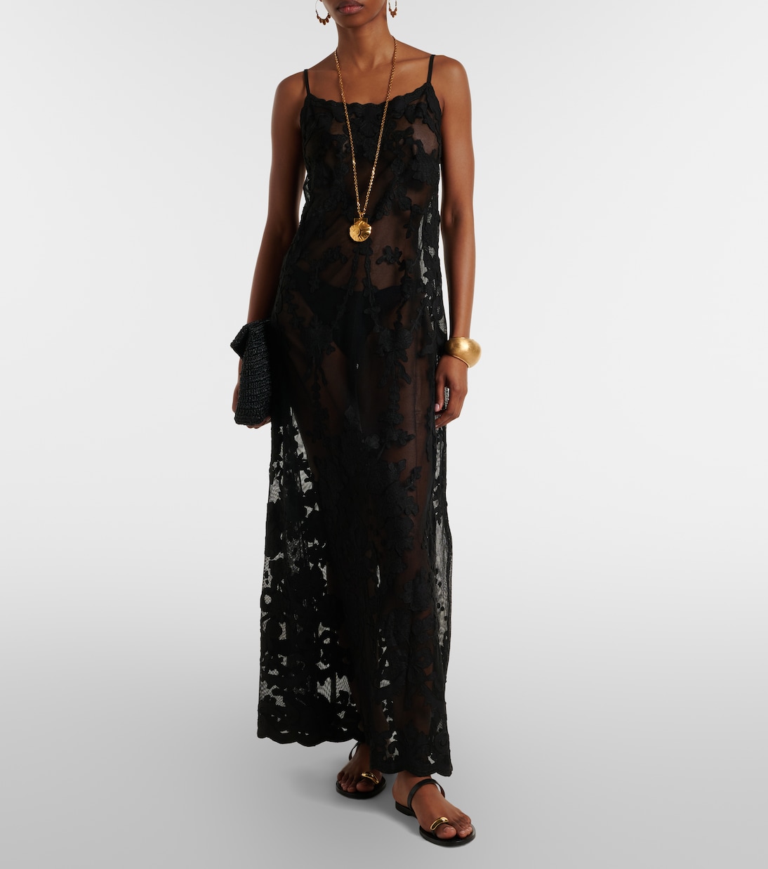 Abito midi in cotone con ricamo | Juliet Dunn