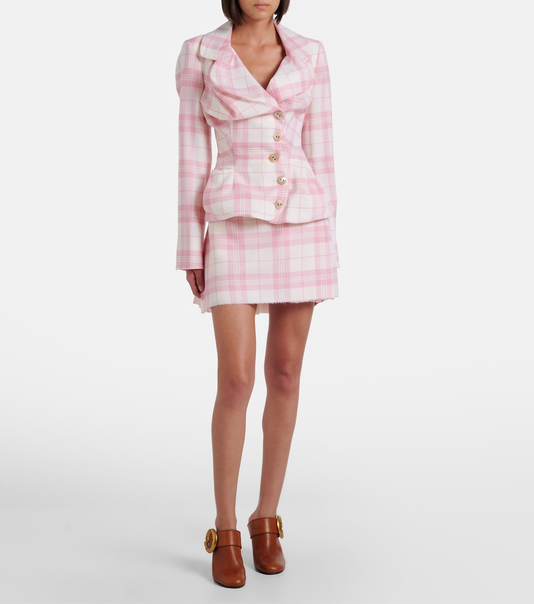 Mini-jupe en laine mélangée à carreaux | Vivienne Westwood