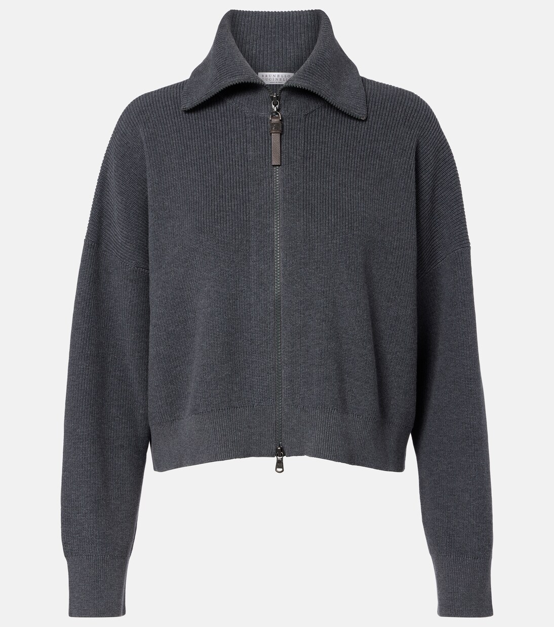 Cotton zip-up cardigan | Brunello Cucinelli