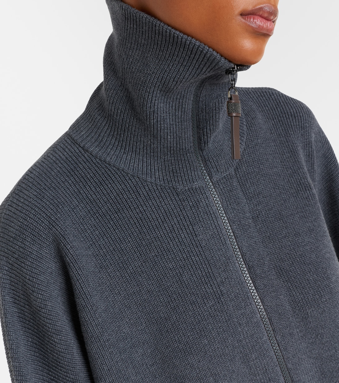 Cotton zip-up cardigan | Brunello Cucinelli