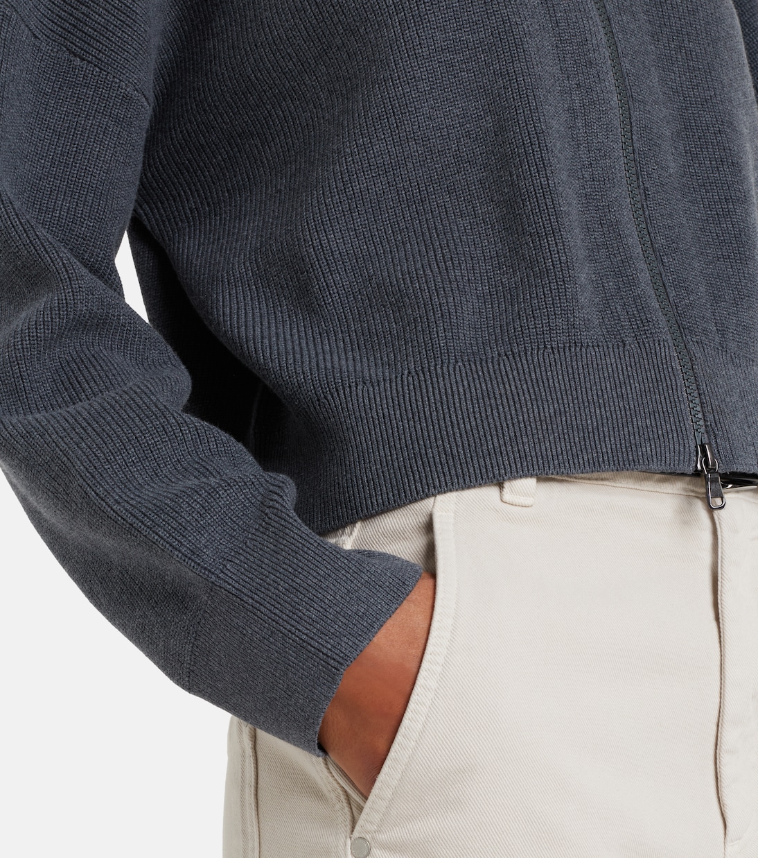 Cotton zip-up cardigan | Brunello Cucinelli
