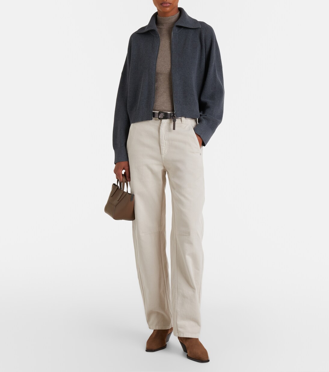 Cotton zip-up cardigan | Brunello Cucinelli