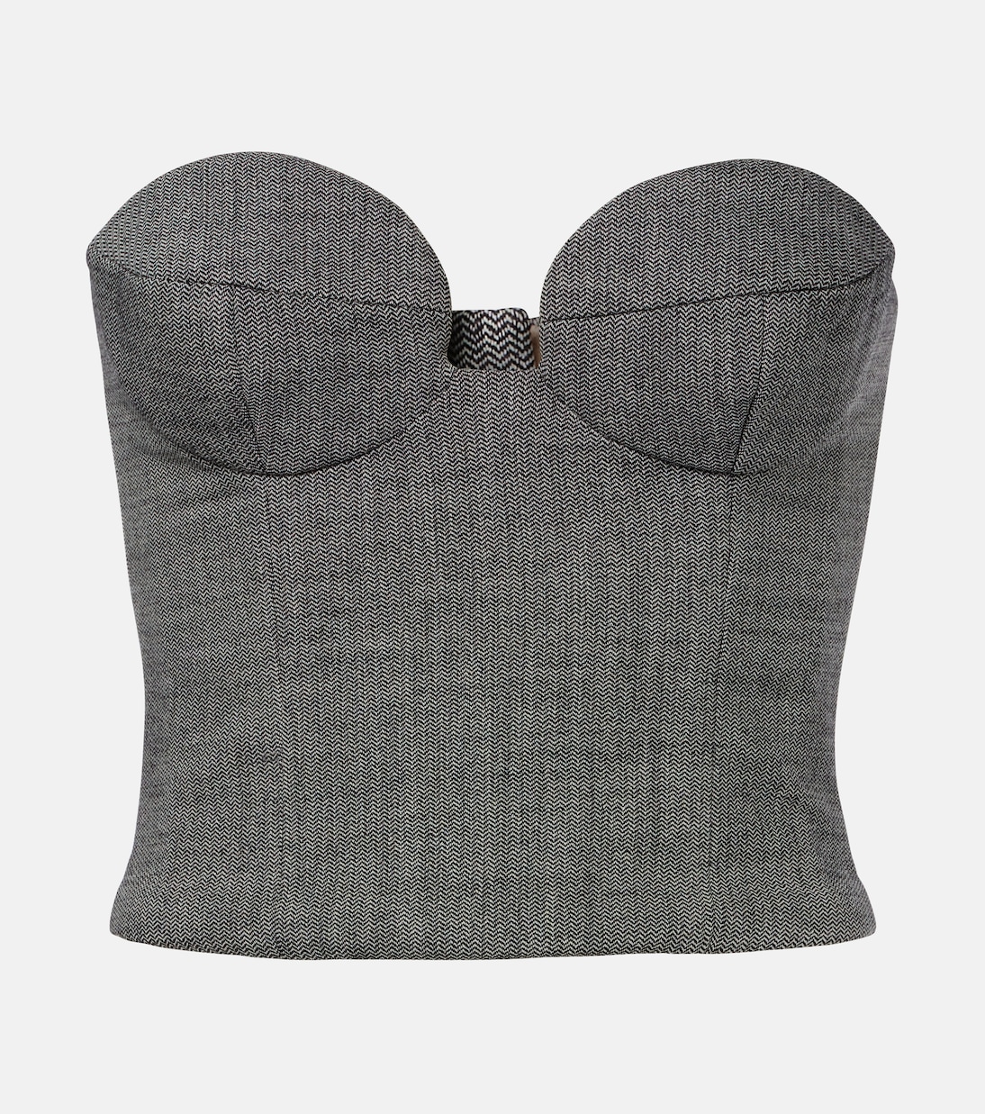Herringbone wool-blend bustier top | Magda Butrym