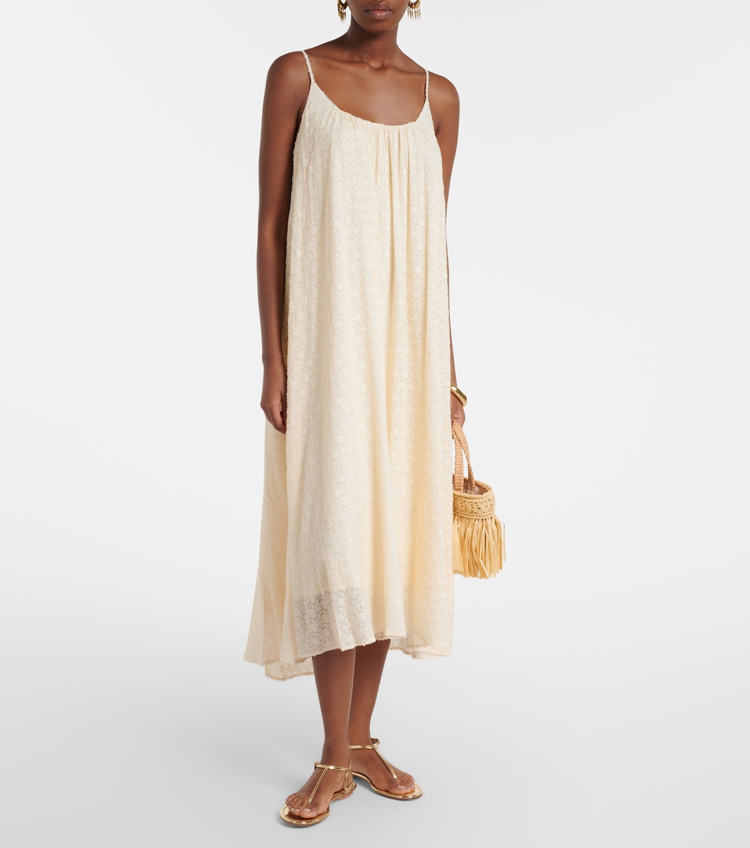 Confidentielle silk and cotton midi dress | Eres