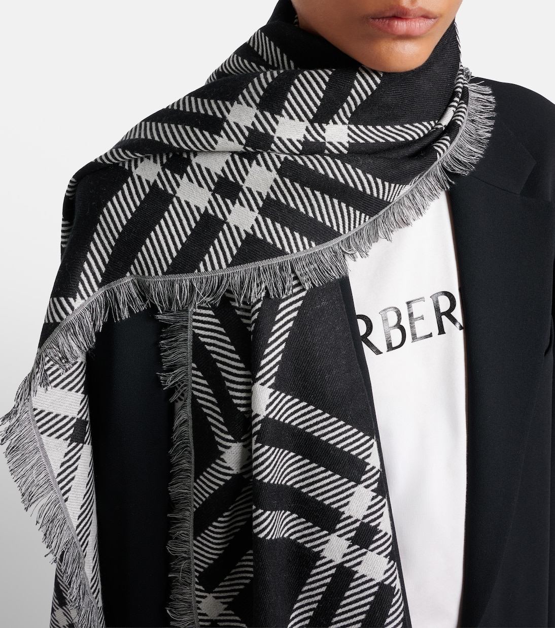 شال من الصوف والحرير Burberry Check | Burberry