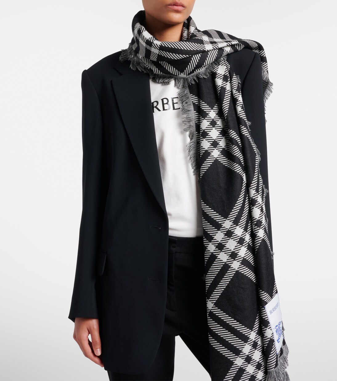 شال من الصوف والحرير Burberry Check | Burberry