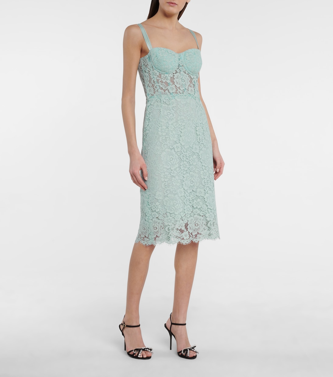 Robe en dentelle de coton mélangé | Dolce&Gabbana