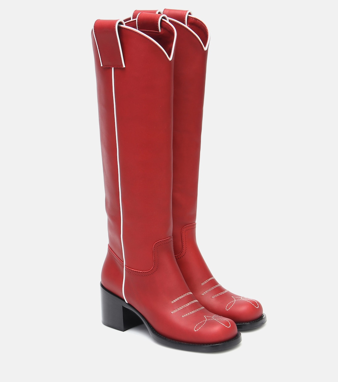 Leather knee-high boots | Miu Miu