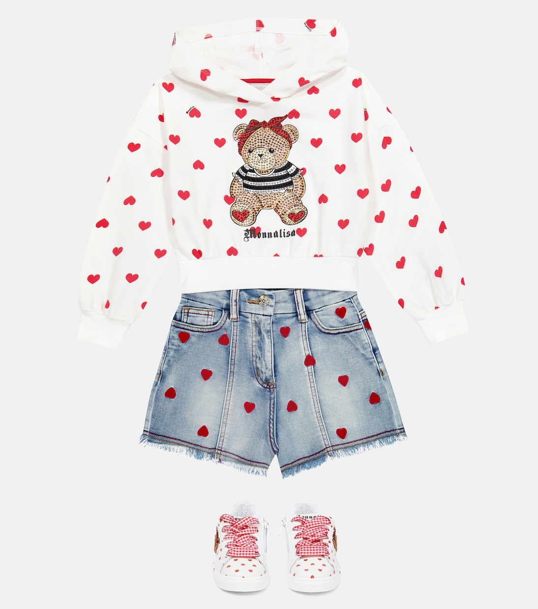 Embroidered denim shorts | Monnalisa