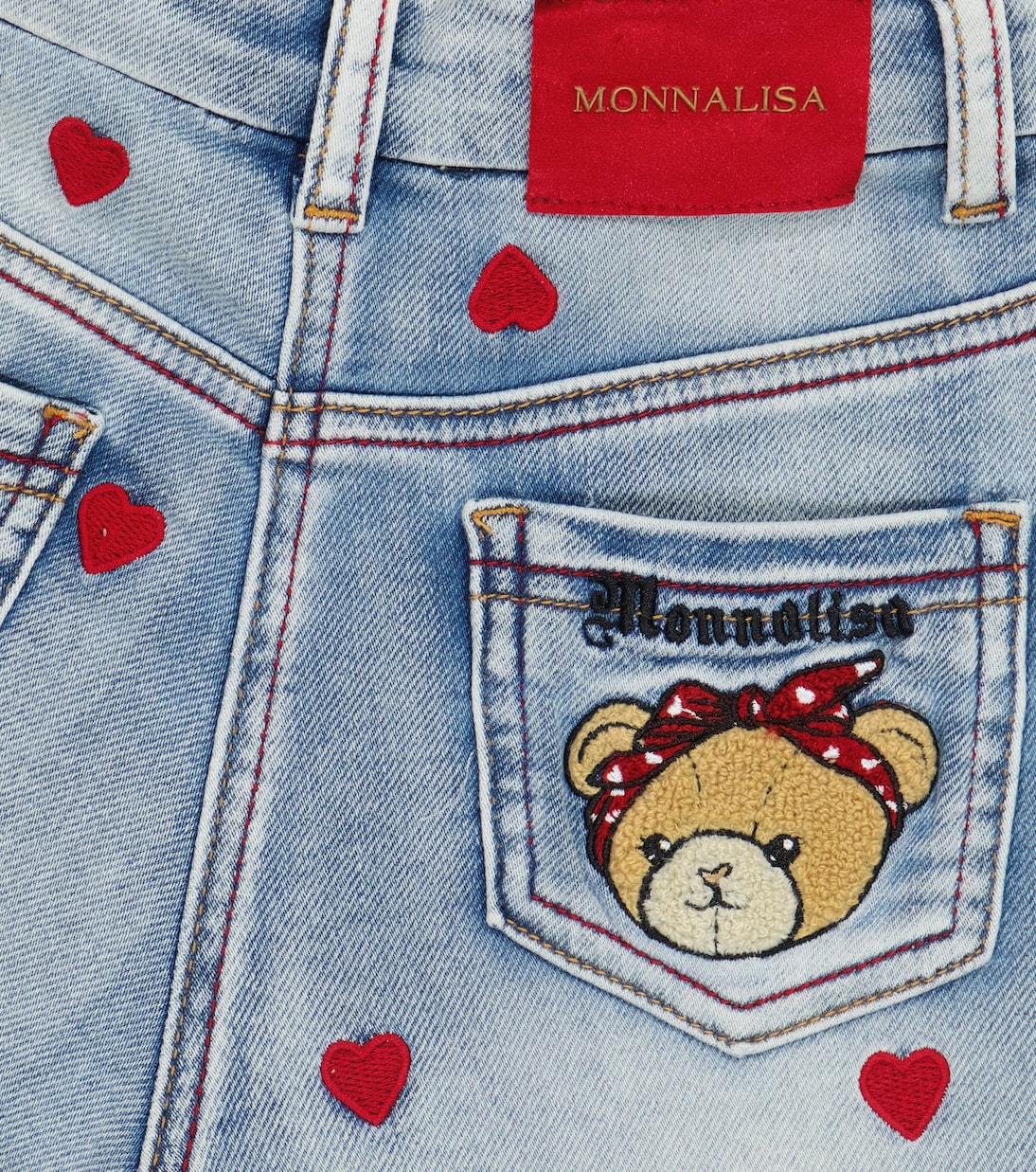 Embroidered denim shorts | Monnalisa
