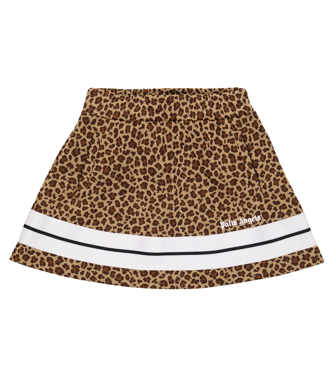 Leopard-print logo track skirt | Palm Angels Kids