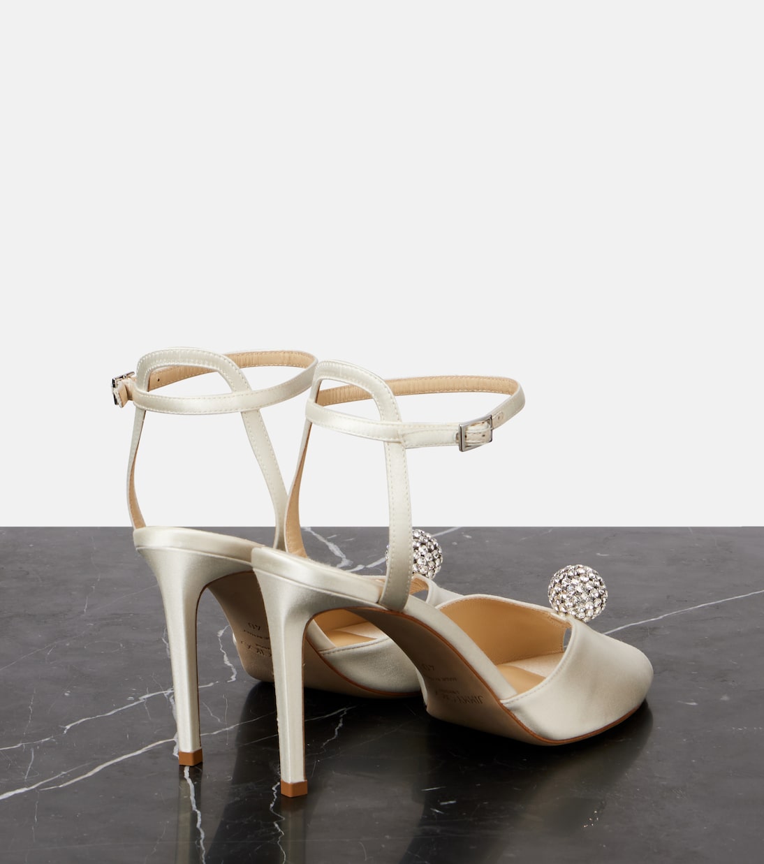 Sandalias Sacora 85 de satén adornadas | Jimmy Choo