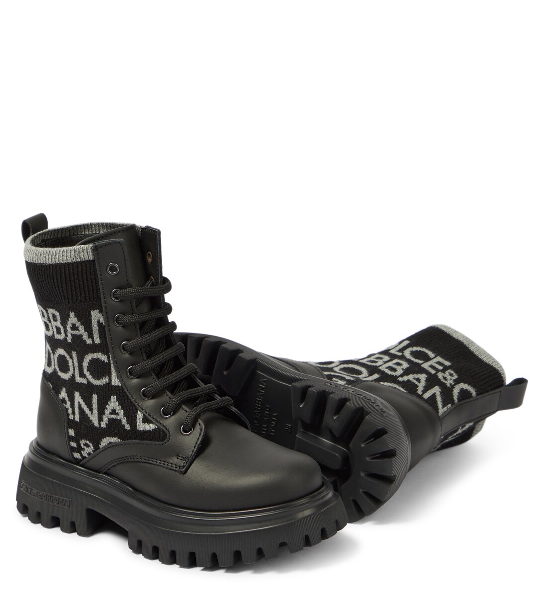 Schnürstiefel mit Leder | Dolce&Gabbana Kids