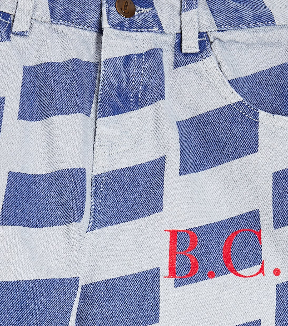 Checkerboard denim pants | Bobo Choses