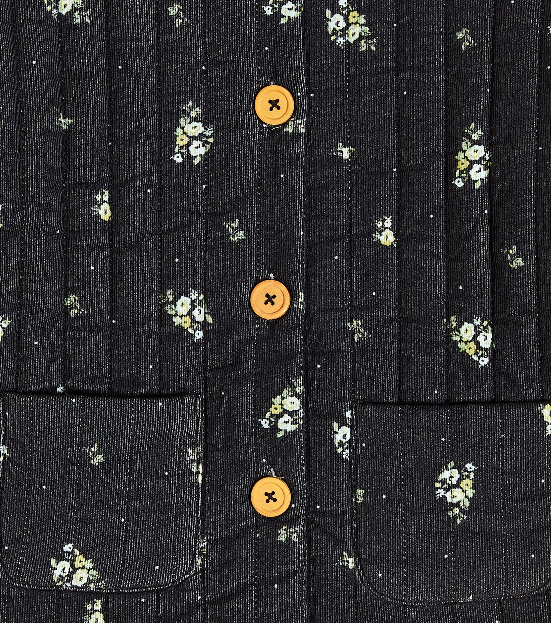 Anna floral corduroy puffer jacket | C'era Una Volta