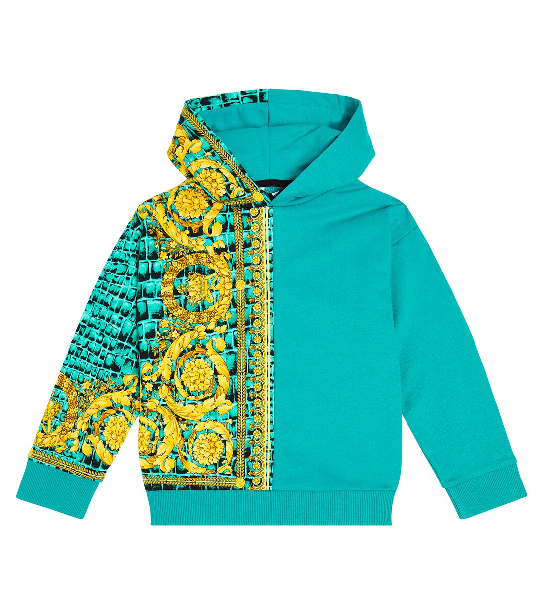 Baroccodile cotton jersey hoodie | Versace Kids