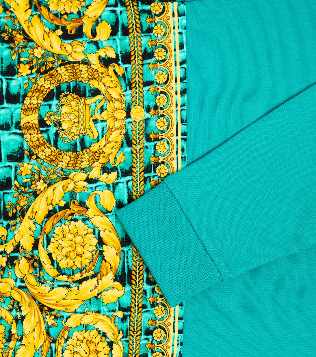 Baroccodile cotton jersey hoodie | Versace Kids