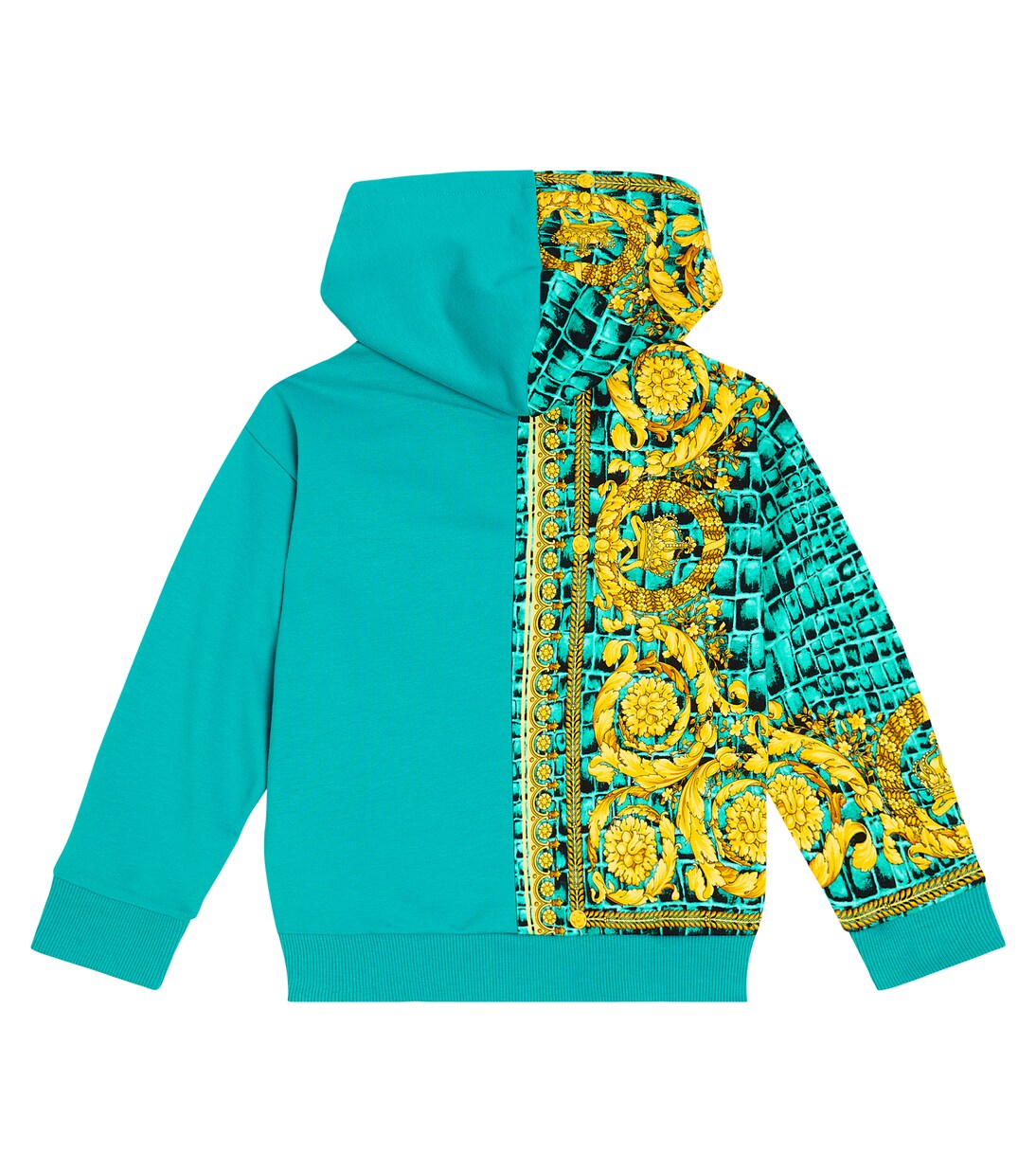 Baroccodile cotton jersey hoodie | Versace Kids