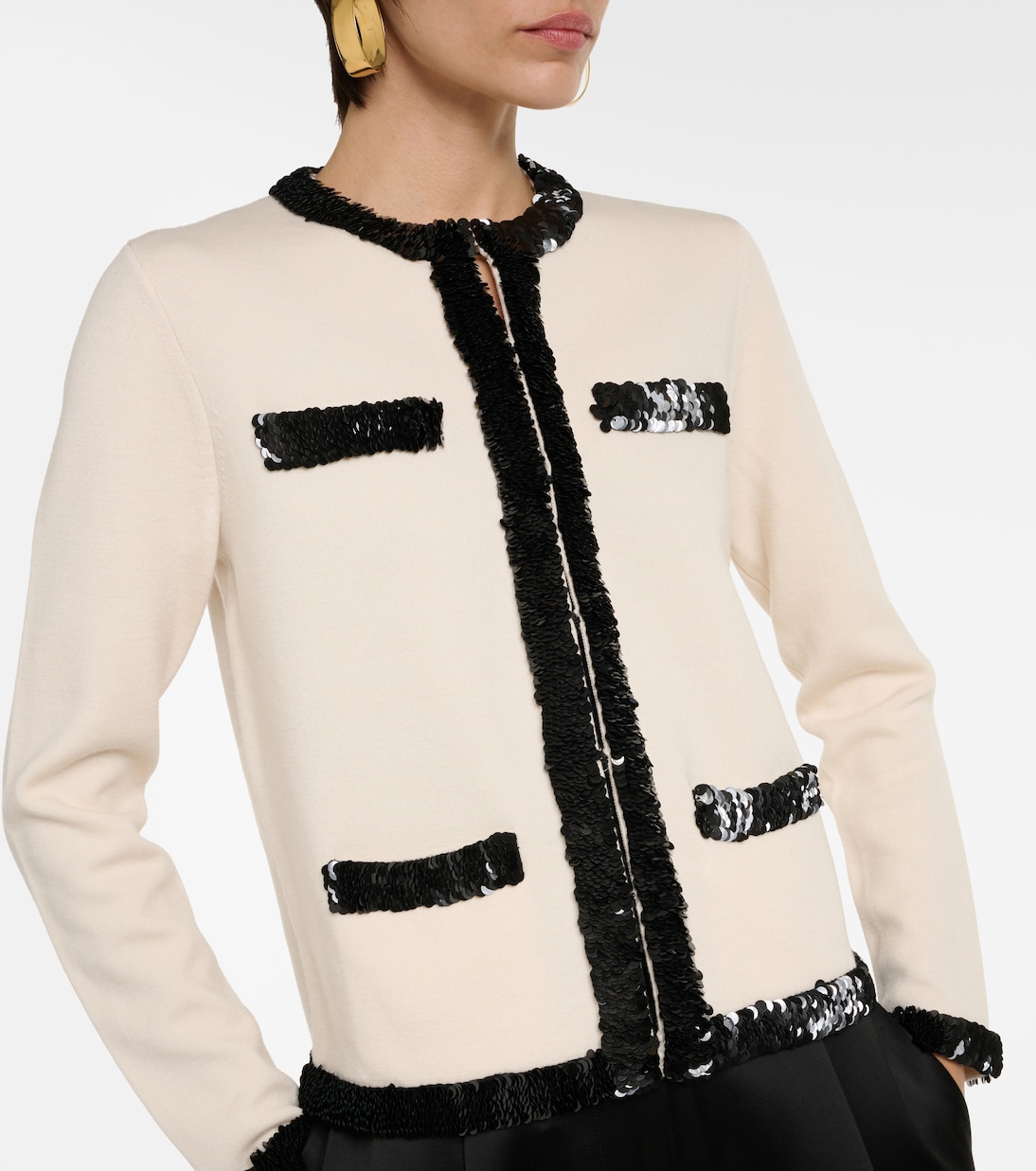 Kendra sequined wool-blend jacket | Tory Burch