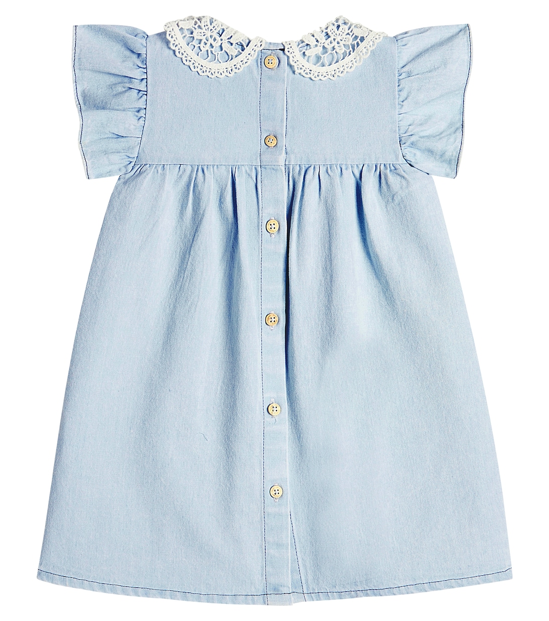 Baby Kleid Franca aus Chambray mit Spitze | C'era Una Volta