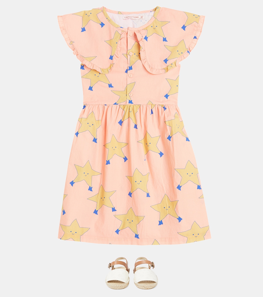 Dancing Stars cotton poplin dress | Tinycottons