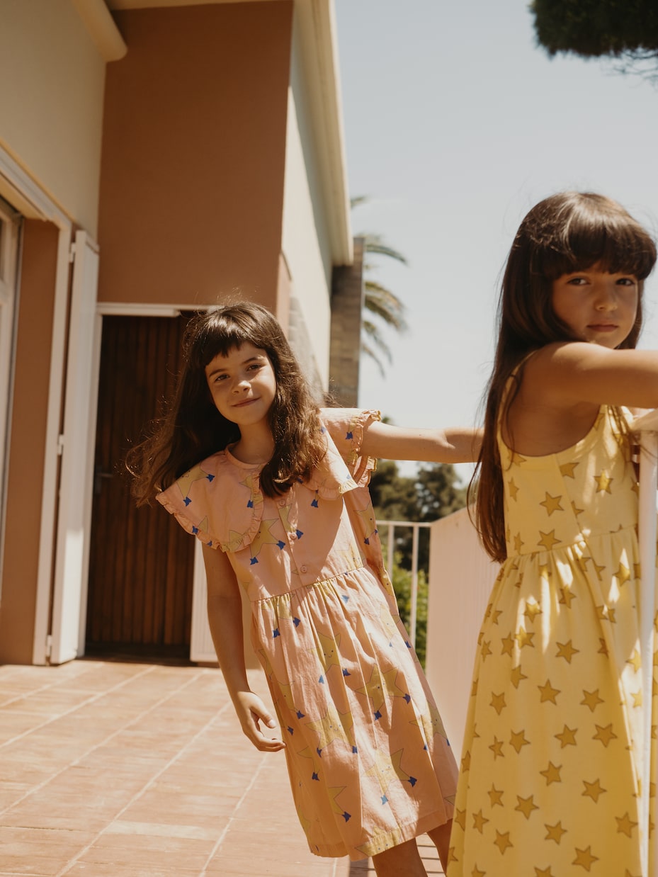 Dancing Stars cotton poplin dress | Tinycottons