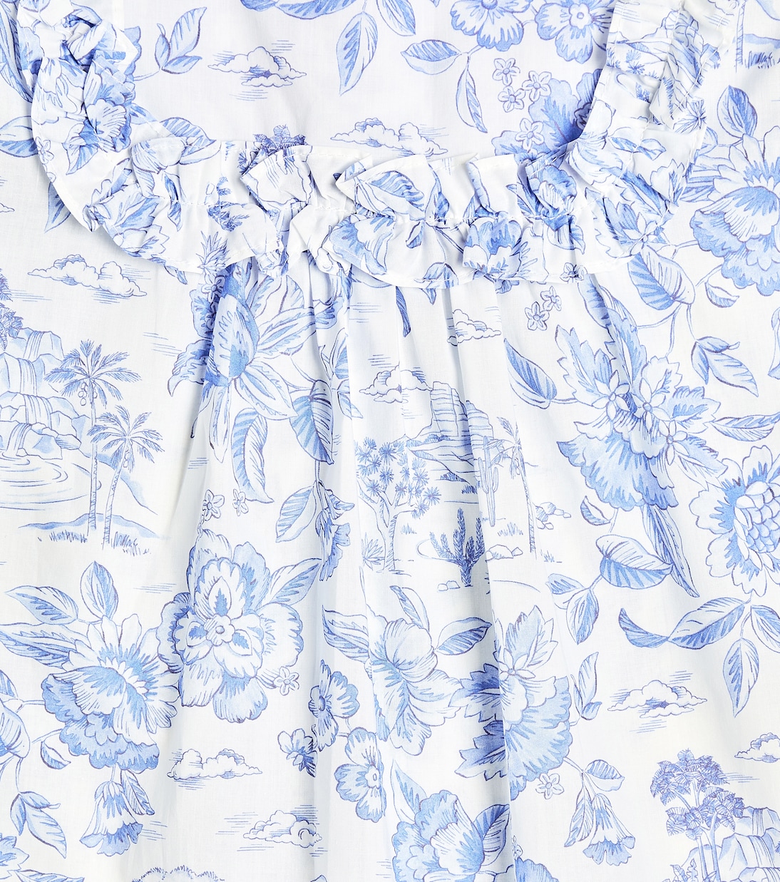 Floral puff-sleeve cotton top | Tartine et Chocolat