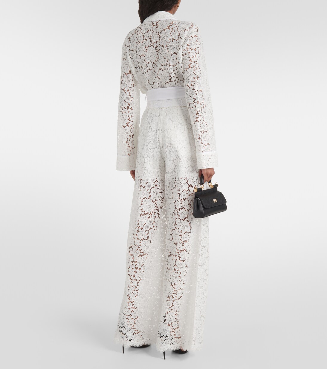 High-rise lace wide-leg pants | Dolce&Gabbana