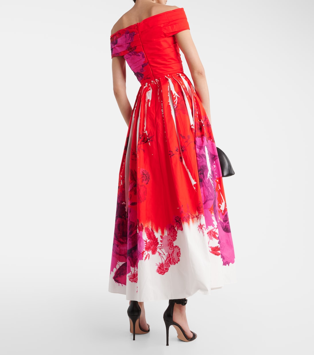 Robe longue en coton à encolure bardot | Erdem