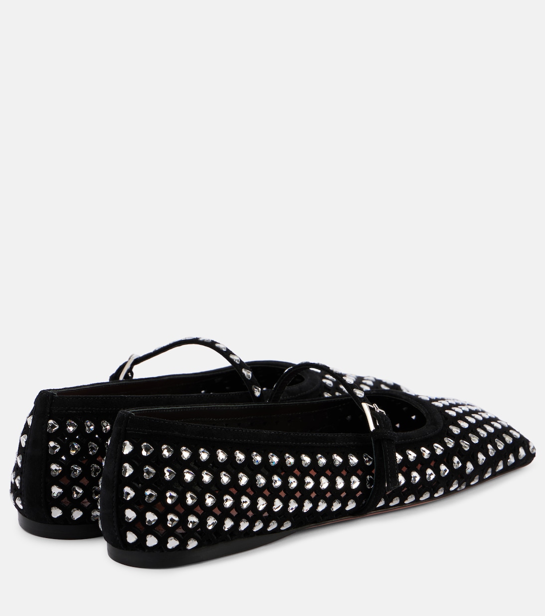 Ane crystal-embellished leather Mary Jane flats | Amina Muaddi