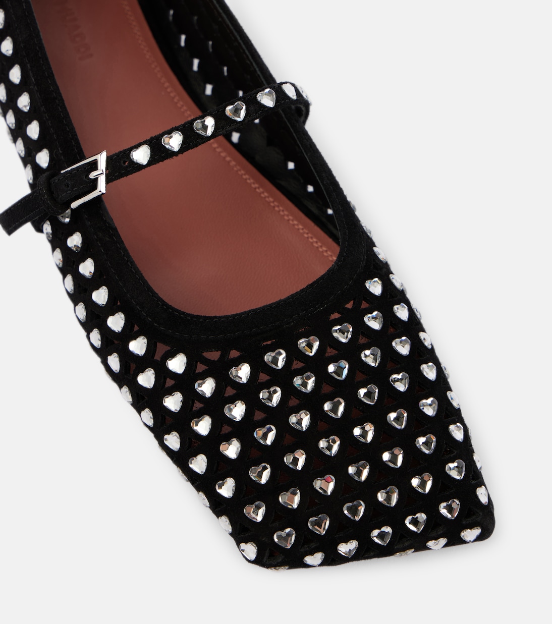 Ane crystal-embellished leather Mary Jane flats | Amina Muaddi