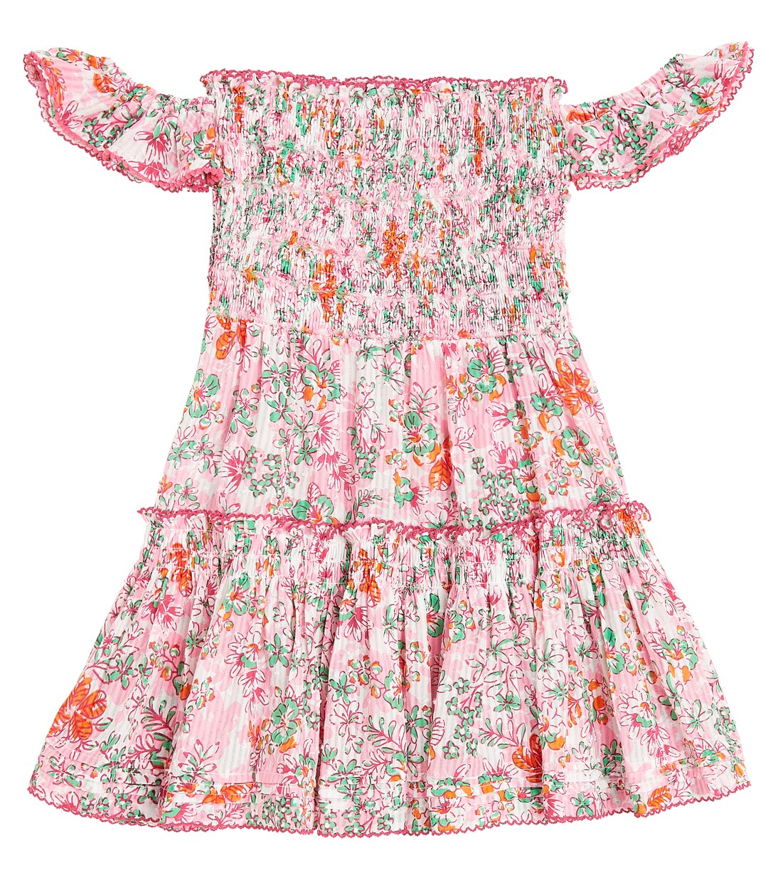 Aurora floral striped cotton dress | Poupette St Barth Kids