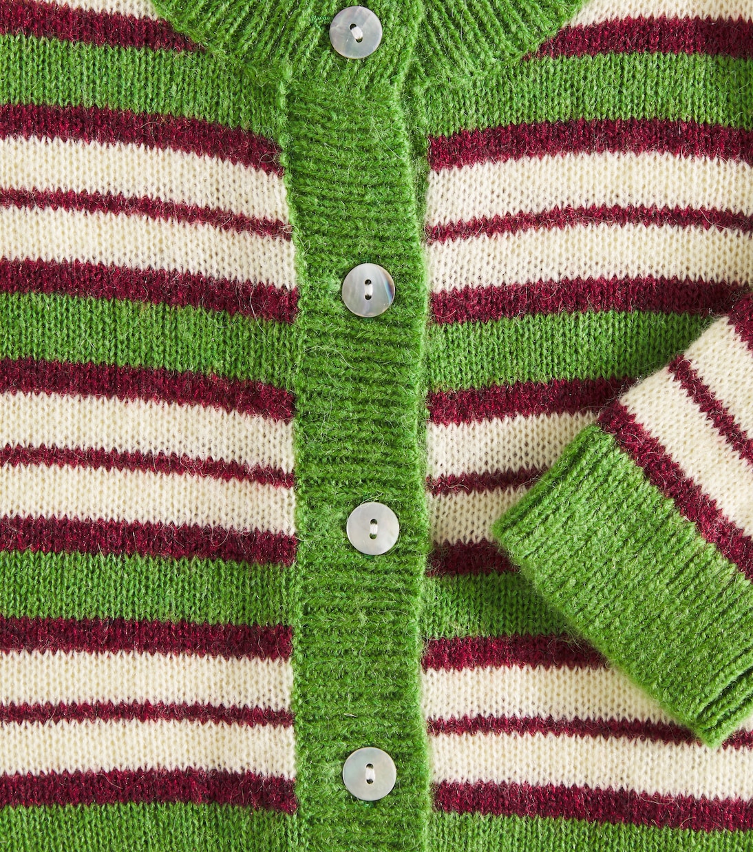 Cardigan Geraldine rayé en laine mélangée | Molo