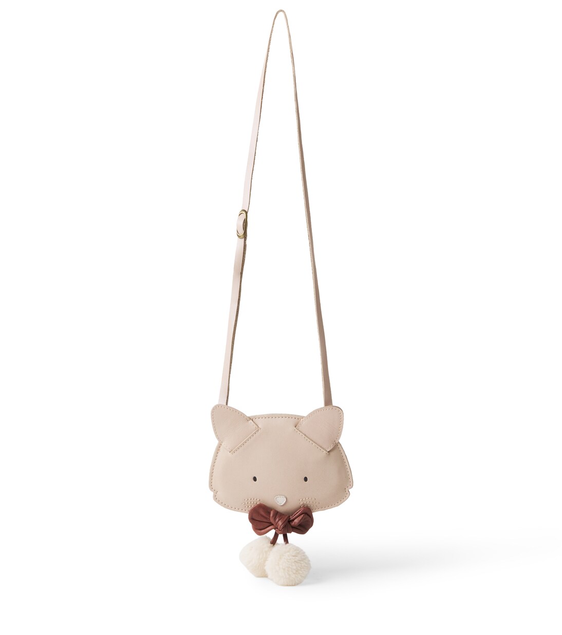 Pua pompom-trimmed metallic leather backpack | Donsje