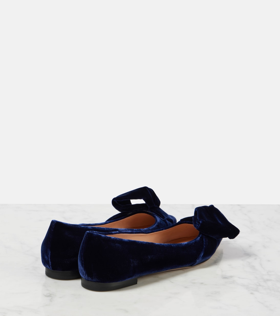 Bow-detail velvet ballet flats | Gianvito Rossi