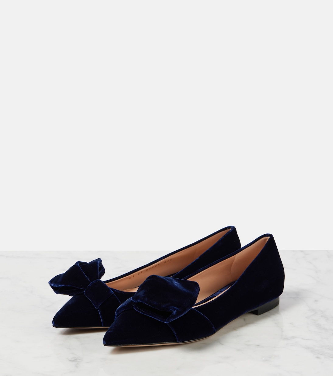 Bow-detail velvet ballet flats | Gianvito Rossi