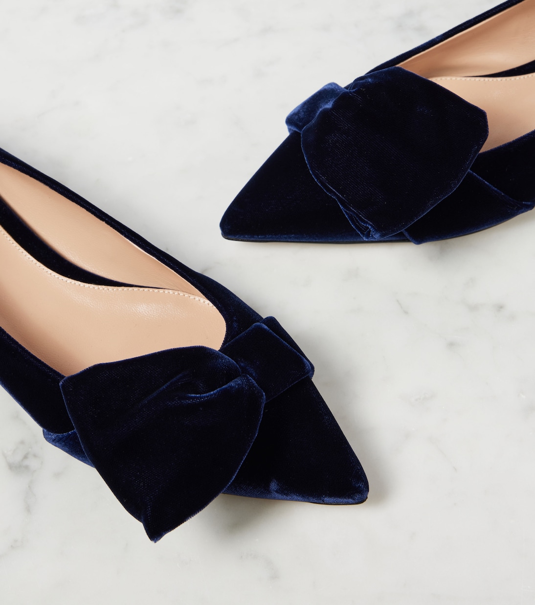 Bow-detail velvet ballet flats | Gianvito Rossi