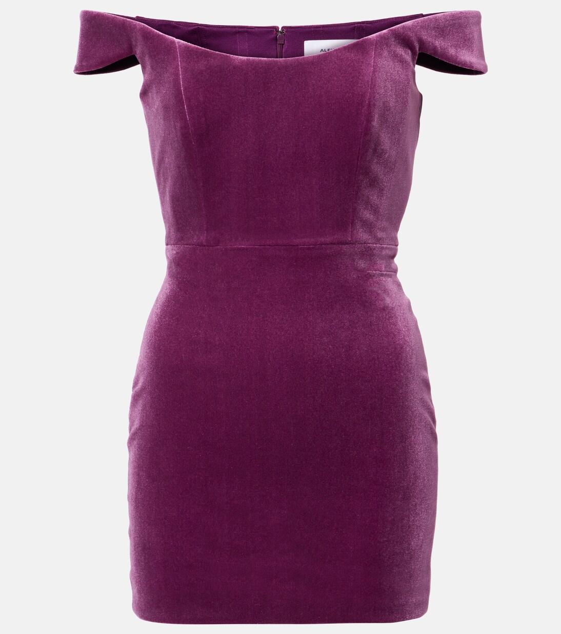 Robe en velours à encolure bardot | Alex Perry