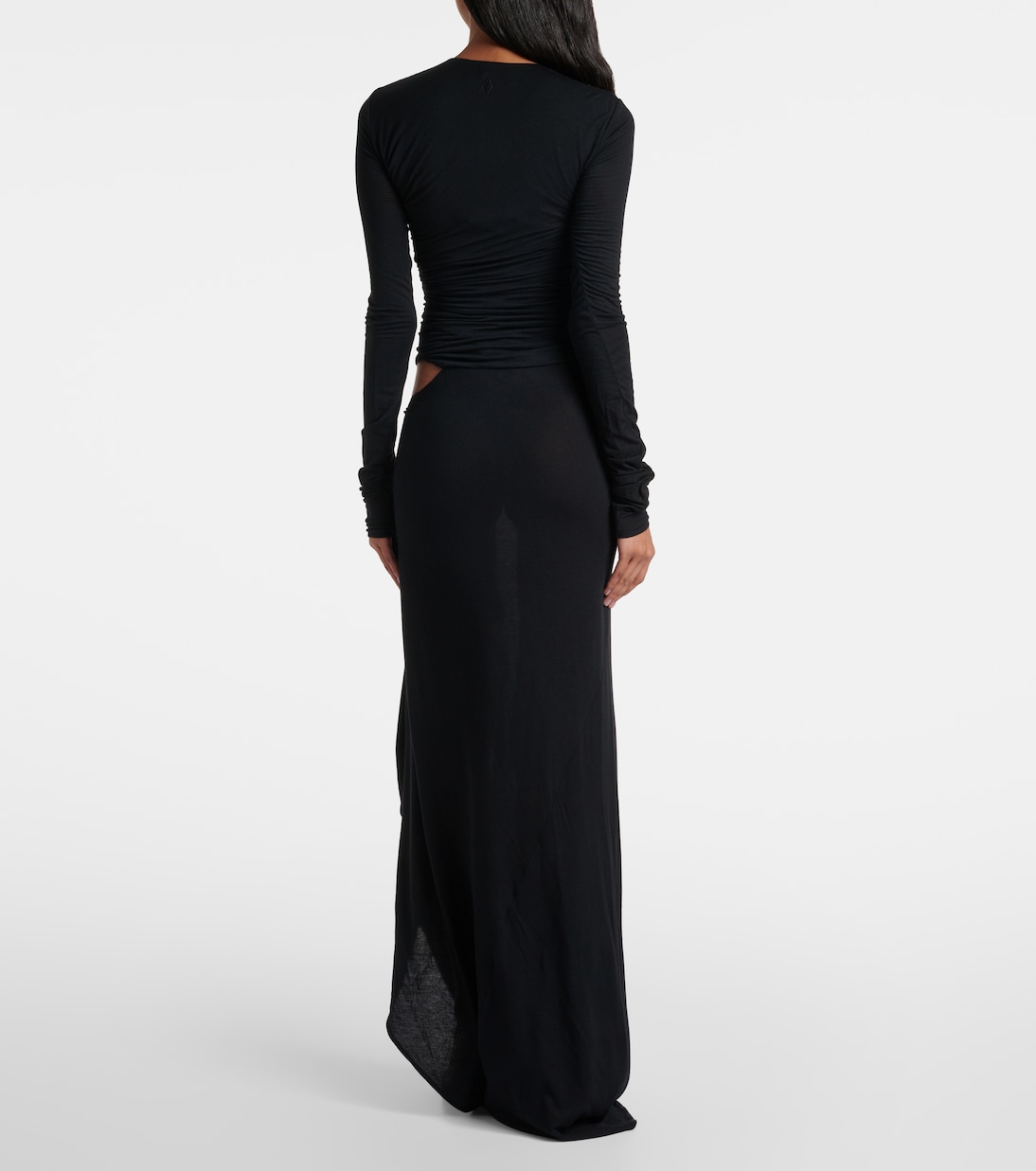 Vestido largo drapeado semitransparente | The Attico