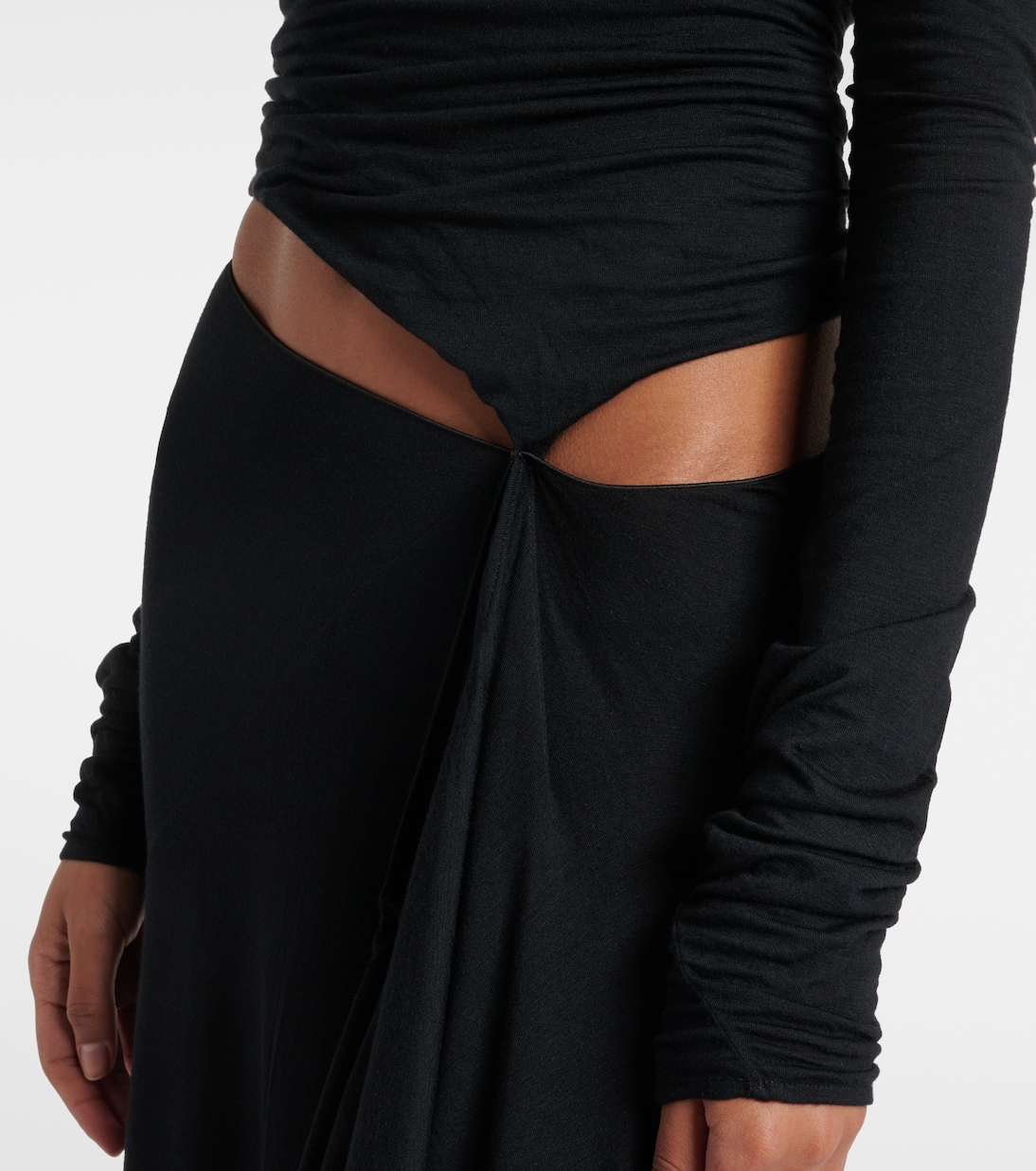 Vestido largo drapeado semitransparente | The Attico