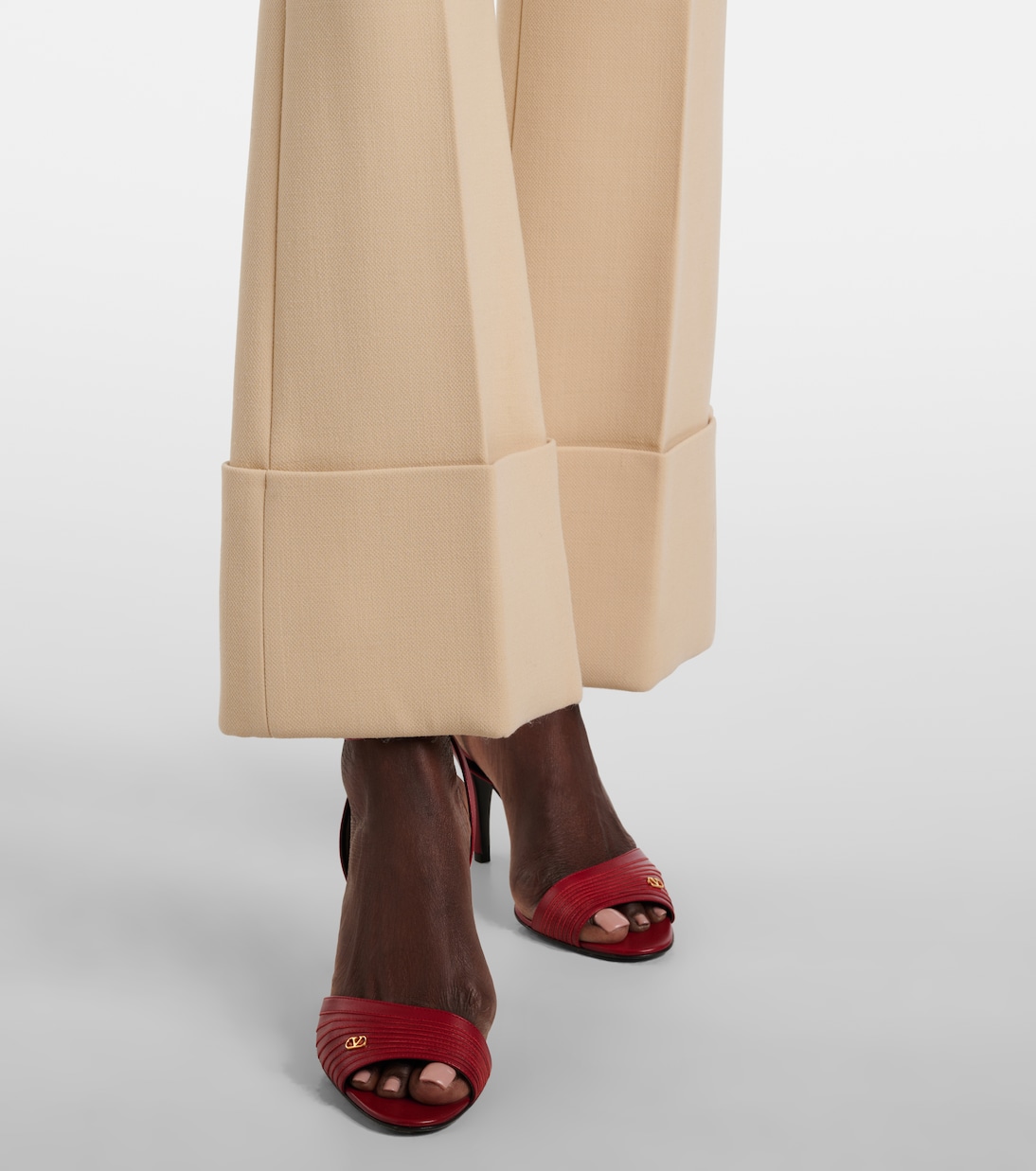 Virgin wool crêpe flared pants | Valentino