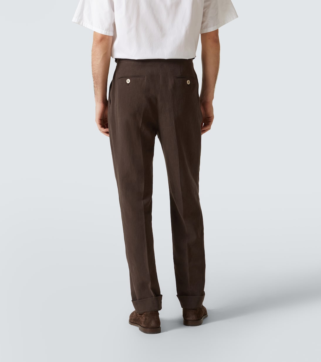 Double-breasted linen suit | Brunello Cucinelli