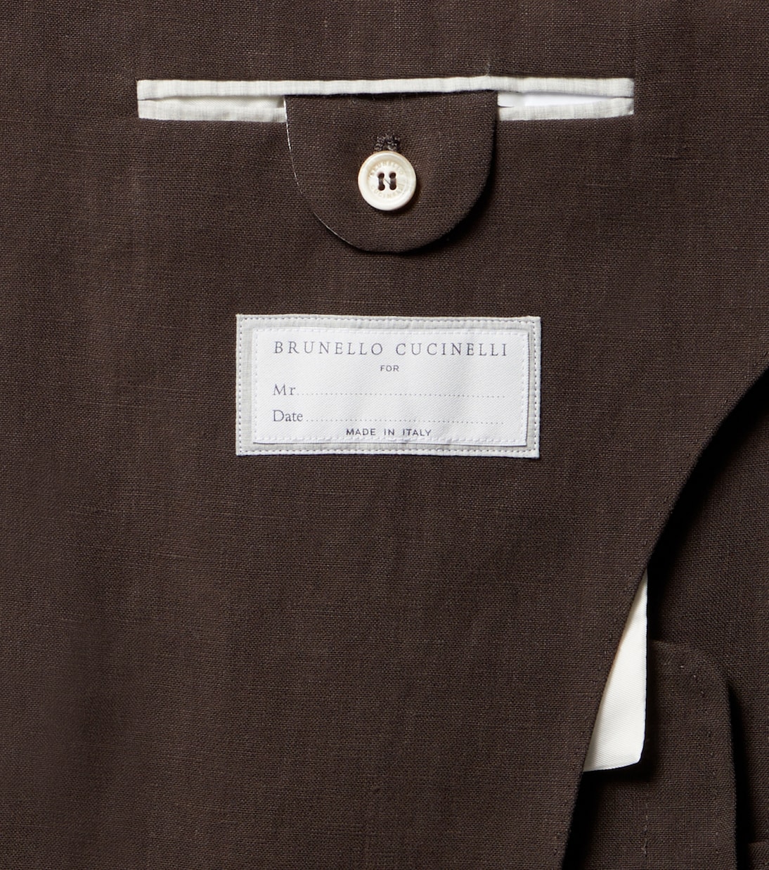 Double-breasted linen suit | Brunello Cucinelli
